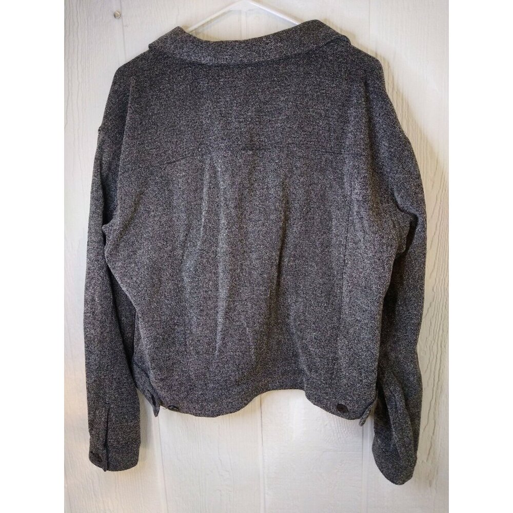 Talbots Women's L Gray Heather Button Pockets Jacket Blazer Top Cotton Blend - Picture 5 of 5